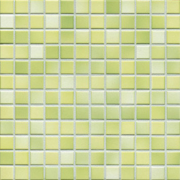 Мозаика серия Fresh 2,4 x 2,4 см Lime green mix glossy (глазурованная)
