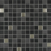Мозаика серия Fresh 2,4 x 2,4 см Midnight black mix metal glossy (глазурованная)