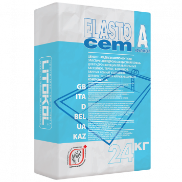Гидроизоляция цементная LITOKOL ELASTOCEM, ( компонент А), 24 кг