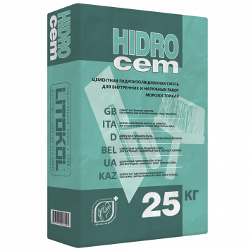Гидроизоляция цементная LITOKOL HIDROCEM (ЛИТОКОЛ ГИДРОЦЕМ), 25 кг